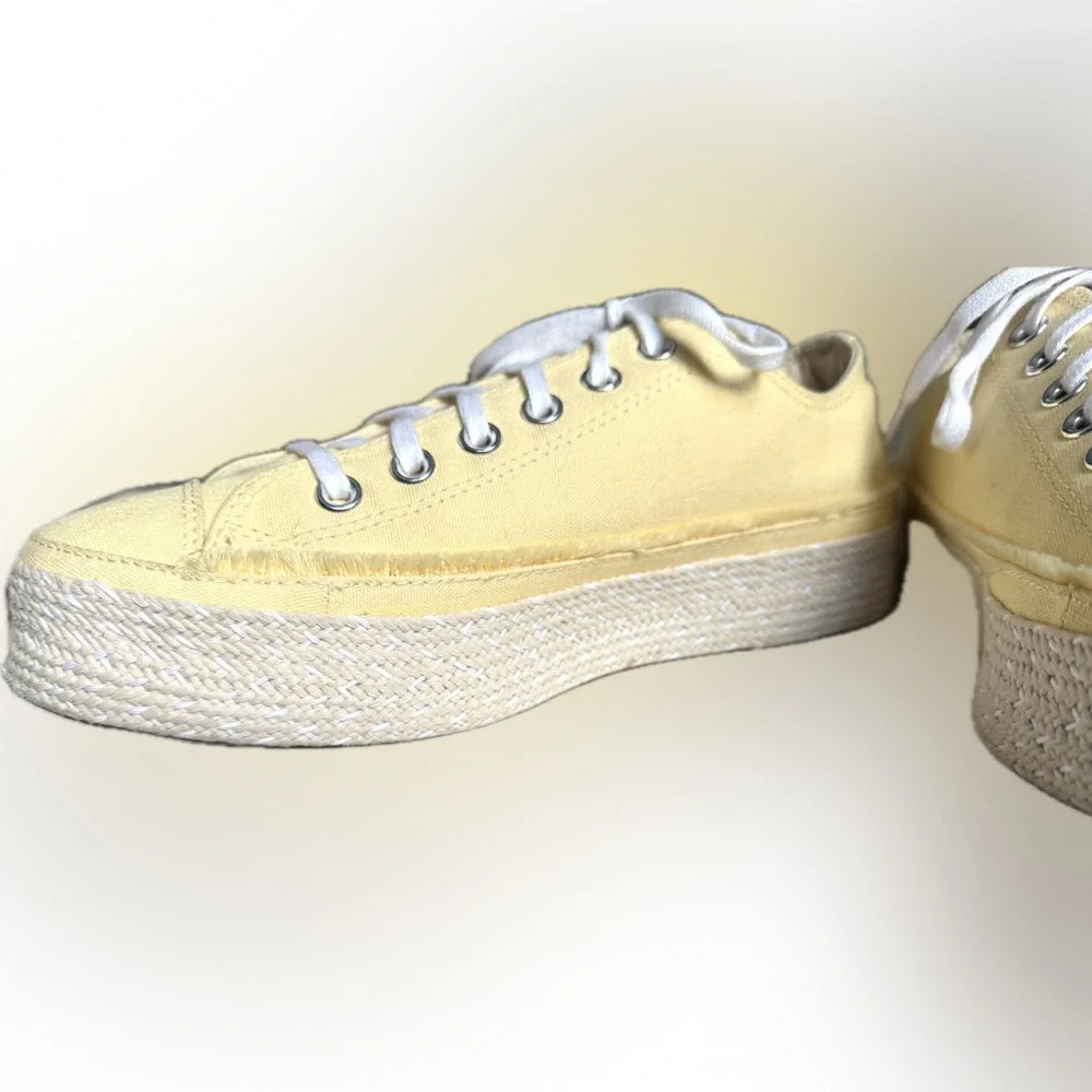 Converse Chuck Taylor Hard to Find All Star Espadrille Sneakers Yellow Size 9.5 - Picture 3 of 16